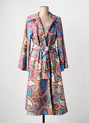 Trench fermeture ceinture à nouer à la taille sans capuche rose FANNYCOO femme