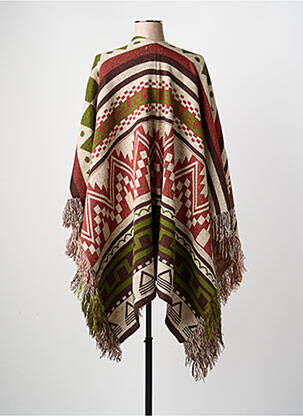 Poncho col châle vert MAT. femme