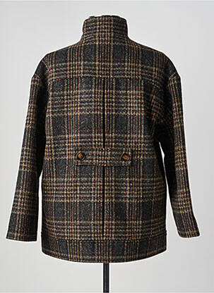 Manteau long coupe droite sans capuche noir NICE THINGS femme