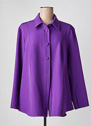 Chemisier coupe droite manches longues violet MAT. femme