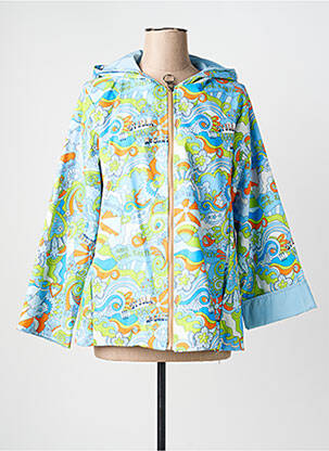 Veste casual col rond bleu FANNYCOO femme