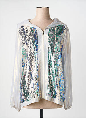 Veste casual col rond bleu AN II VITO femme