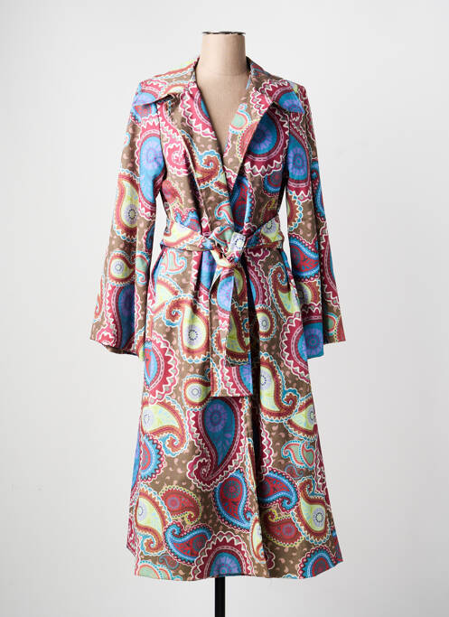 Trench fermeture ceinture à nouer à la taille sans capuche rose FANNYCOO femme