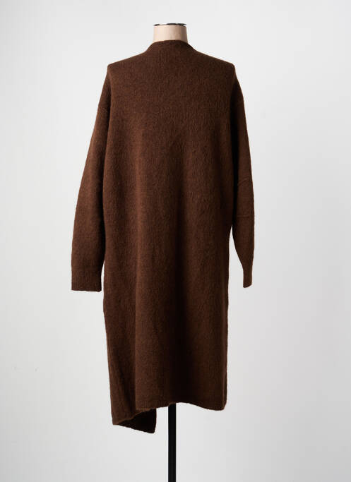 Gilet manches longues stretch marron MAT. femme