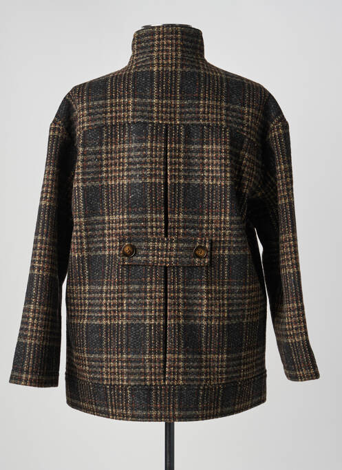 Manteau long coupe droite sans capuche noir NICE THINGS femme