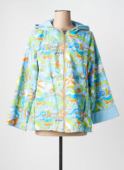 Veste casual col rond bleu FANNYCOO femme