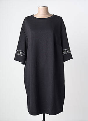 Robe mi-longue manches 3/4 manches 3/4 noir MAT. femme