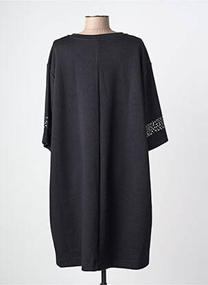 Robe mi-longue manches 3/4 manches 3/4 noir MAT. femme