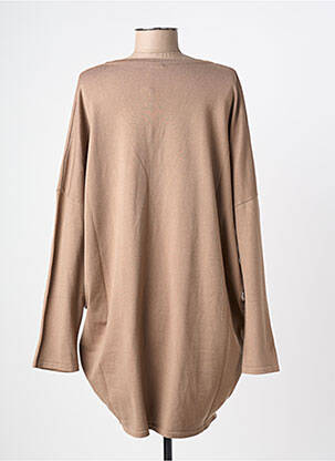 Robe pull coupe droite manches longues marron MAT. femme