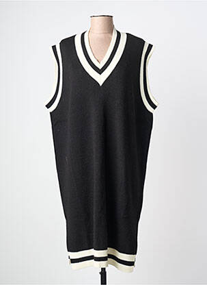 Robe pull coupe droite manches courtes noir MAT. femme