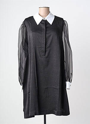 Robe courte manches longues manches longues noir MAT. femme