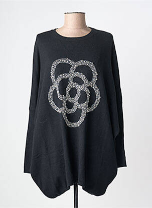 Robe pull col rond manches longues noir LAMIAR femme