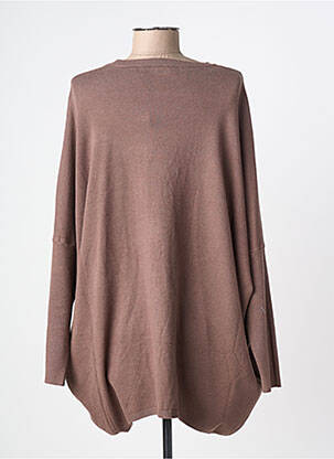 Robe pull col rond manches longues marron LAMIAR femme