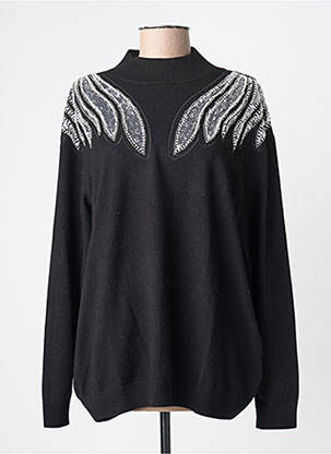 Pull coupe droite manches longues noir MAT. femme