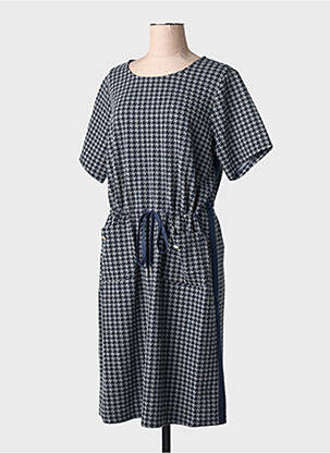 Robe mi-longue manches courtes manches courtes bleu YESTA femme