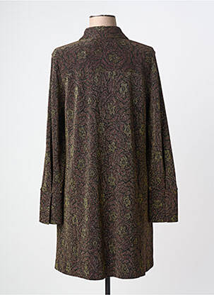 Robe mi-longue manches longues manches longues marron MÊME ROAD femme