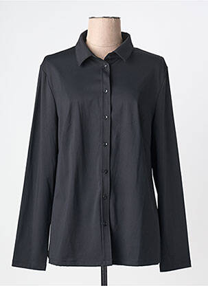 Chemisier coupe droite manches longues noir YESTA femme