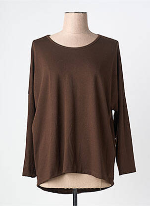 T-shirt manches longues manches longues marron ITALIAN STYLE femme