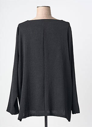 Blouse tissage popeline manches longues noir AN II VITO femme