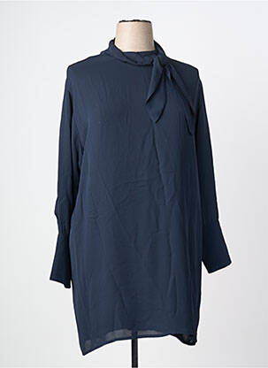 Robe mi-longue manches longues manches longues bleu MÊME ROAD femme