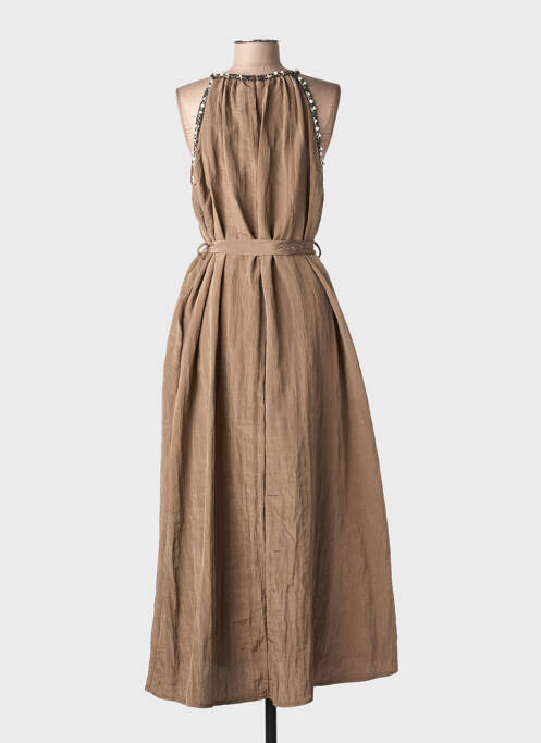 Robe longue sans manche sans manche marron LAMIAR femme
