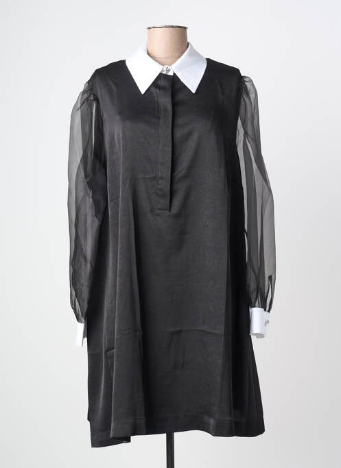 Robe courte manches longues manches longues noir MAT. femme