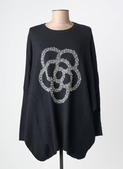 Robe pull col rond manches longues noir LAMIAR femme