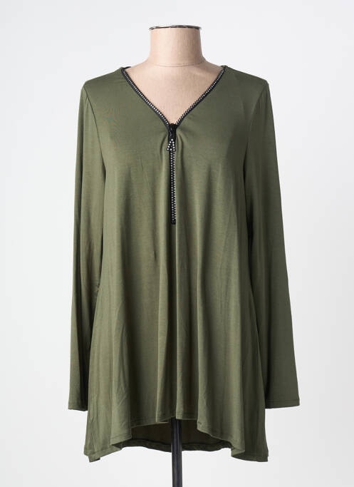 Tunique manches longues col v vert AN II VITO femme