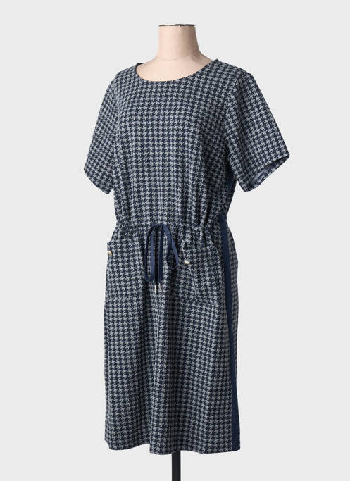 Robe mi-longue manches courtes manches courtes bleu YESTA femme