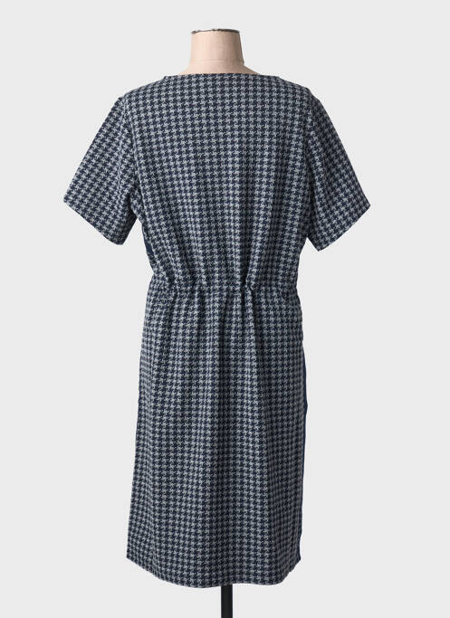 Robe mi-longue manches courtes manches courtes bleu YESTA femme