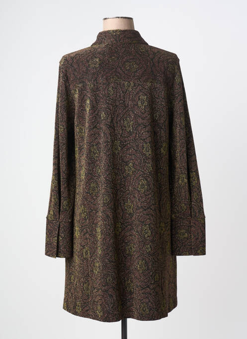 Robe mi-longue manches longues manches longues marron MÊME ROAD femme