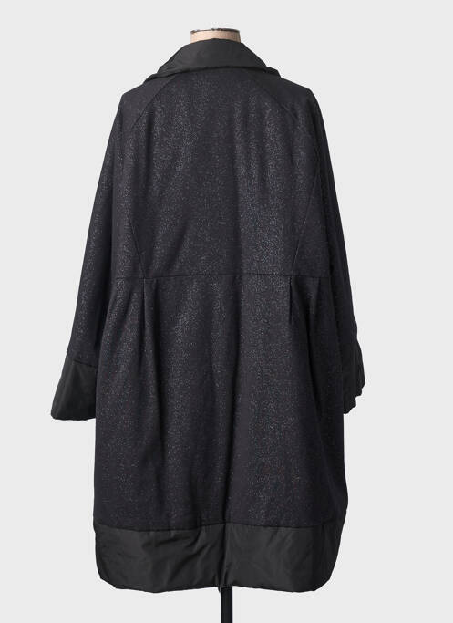 Manteau long coupe droite sans capuche noir SOPHIA CURVY femme