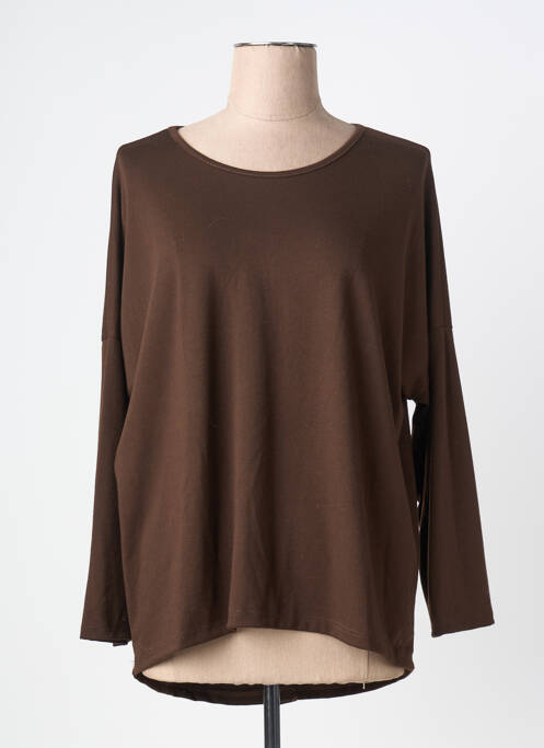 T-shirt manches longues manches longues marron ITALIAN STYLE femme