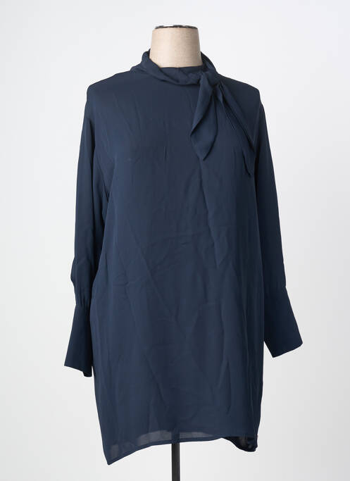 Robe mi-longue manches longues manches longues bleu MÊME ROAD femme