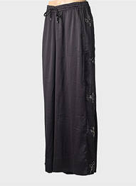 Pantalon large coupe fluide taille normale noir MAT. femme