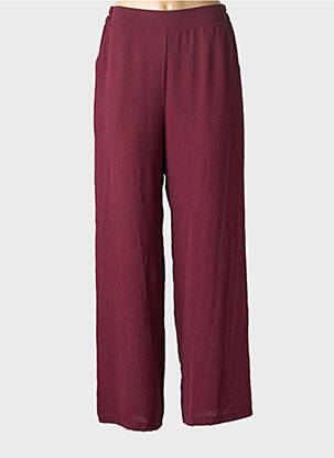 Pantalon droit tissage crêpe taille normale rouge AN II VITO femme