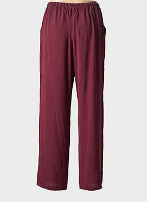 Pantalon droit tissage crêpe taille normale rouge AN II VITO femme