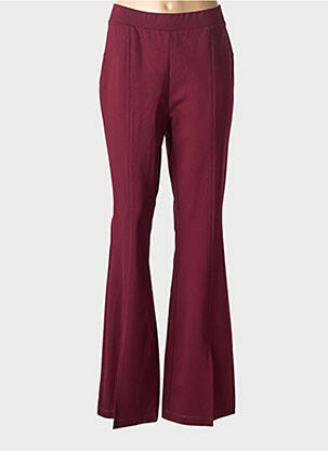 Pantalon flare stretch taille normale rouge MAT. femme
