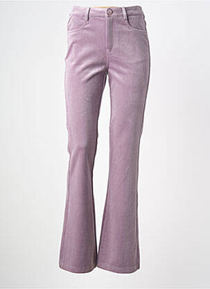 Pantalon flare stretch taille haute violet TRAFFIC PEOPLE femme