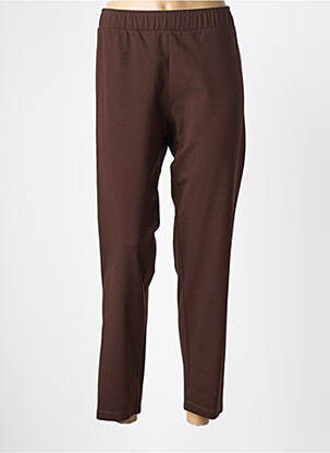 Pantalon 7/8 stretch taille normale marron MAT. femme