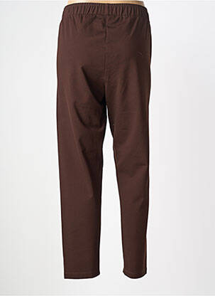 Pantalon 7/8 stretch taille normale marron MAT. femme