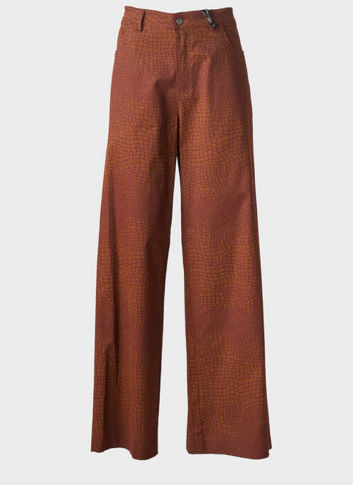 Jeans coupe large stretch taille haute marron LUMINA femme