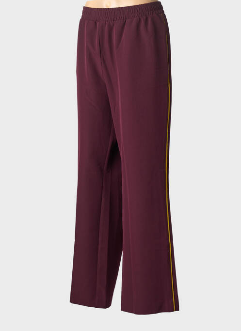 Pantalon large tissage popeline taille normale rouge MAT. femme