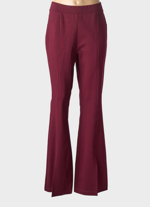 Pantalon flare stretch taille normale rouge MAT. femme