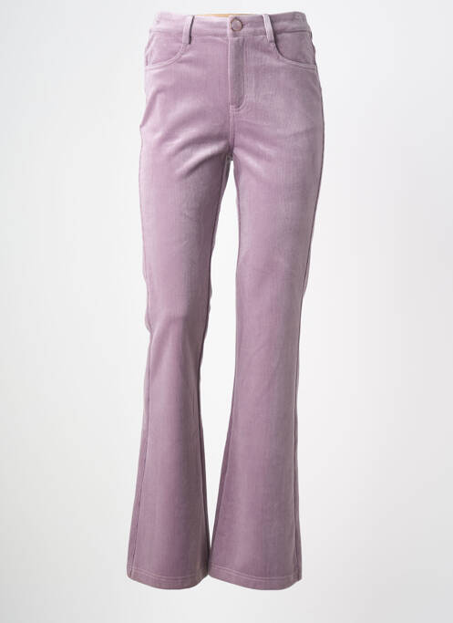 Pantalon flare stretch taille haute violet TRAFFIC PEOPLE femme