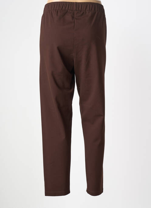 Pantalon 7/8 stretch taille normale marron MAT. femme