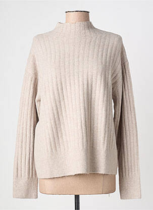 Pull coupe droite manches longues beige YAYA FACTORY femme