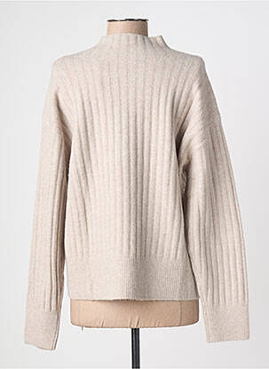 Pull coupe droite manches longues beige YAYA FACTORY femme