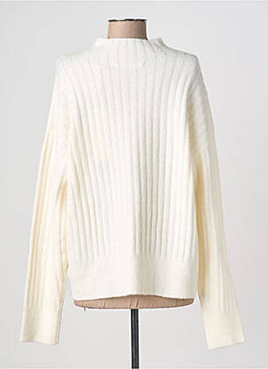 Pull coupe droite manches longues blanc YAYA FACTORY femme