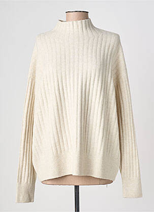 Pull coupe droite manches longues beige clair YAYA FACTORY femme